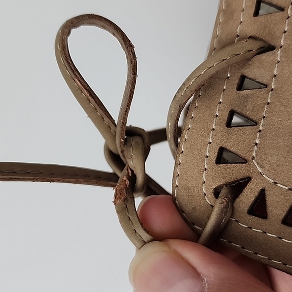 Jeffrey Campbell Cutout Rodillo Wedge Sandals Beige Tan - Picture 15 of 16